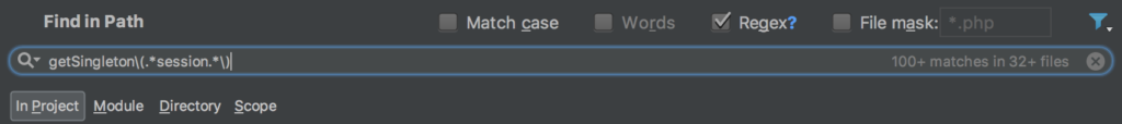Resultados de getSingleton com sessions