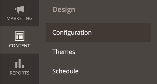 Menu do Magento