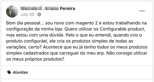 Bom dia pessoal... sou novo com magento 2 e estou trabalhando na configuração da minha loja. Quero utilizar os Configurable product, mas estou com uma dúvida. Pelo o que eu entendi, quando crio o produto configuráel, ele cria os produtos simples de todas as variações, certo? Acontece que eu já tenho todos os meus produtos simples cadastrados que carreguei do meu erp. Não consigo utilizar os meus próprios produtos?