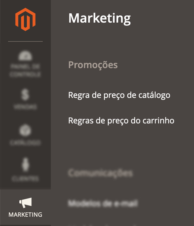 Manu de Marketing do Magento 2 Manu de Marketing do Magento 2