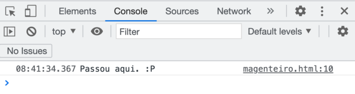 console.log - exemplo