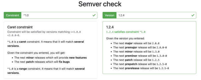 Semver Check - veja se uma constraint atende determinada versão