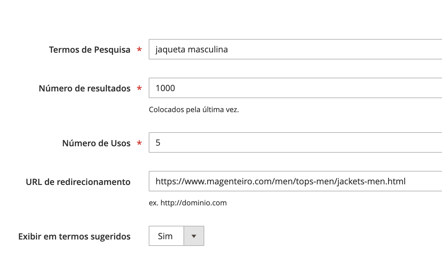 Adicionando termo de pesquisa
