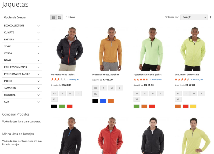Resultado de Busca no Magento (página de categoria)