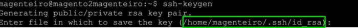 ssh-keygen e chave padrão ssh